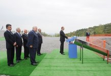 Azerbaijani President lays foundations stone for Heydar Aliyev Center in Shaki (PHOTO)